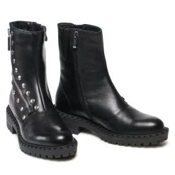 Eva Longoria Γυναίκες Biker Μποτάκια Μποτάκια RST-DOMINGA-09 Μαύρο -Eva Longoria Κατάστημα unnamed file 2799